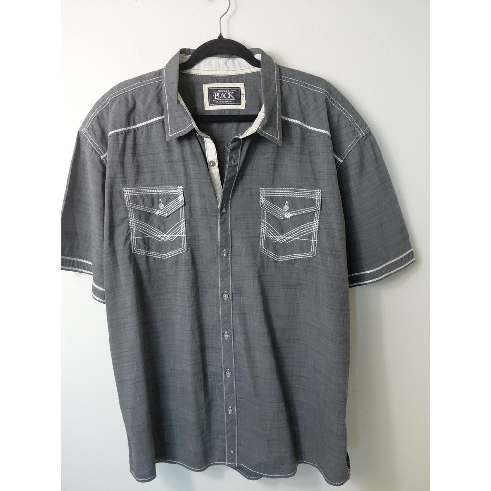 BKE Western Shirt Mens XXL Contrast Stitch Pocket Spread Button Cotton Blend